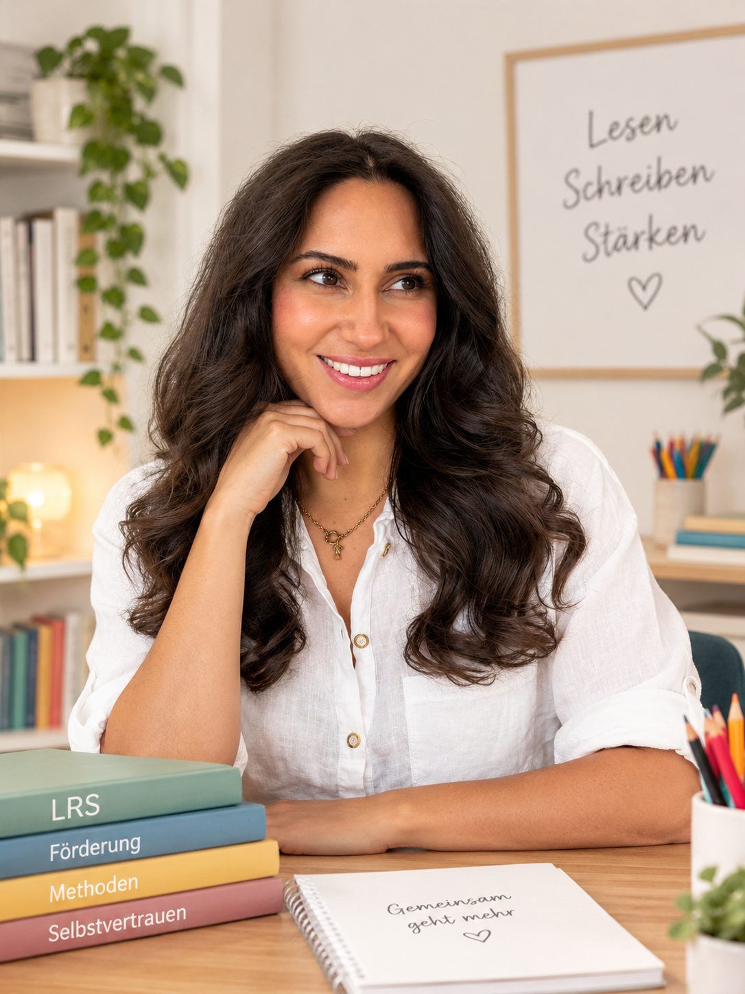 Isabella Lienbacher an ihrem Schreibtisch